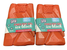Cool Gear Freezer Gel Orange Ice Block Ice Pack  Lot of 2 Freezer Pack - £4.73 GBP
