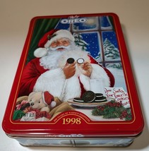 Nabisco Oreo Cookie Santa Holiday Tin, Vintage 1998 Limited Edition - £10.70 GBP