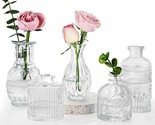 Fixwal Five-Piece Glass Bud Vase Set, Bulk Flower Vase For Rustic Weddin... - £32.05 GBP