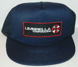 Resident Evil Umbrella Corporation Chest Logo Patch on a Black Baseball Cap Hat - £11.34 GBP