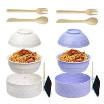 Microwave Ramen Bowl Set of 2 w/ Strainer Lid Chopsticks Phone Holder Pu... - $86.42 MXN Microwave Ramen Bowl Set of 2 w/ Strainer Lid Chopsticks Phone Holder Pu... - $86.42 MXN