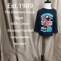 Est 1989 Place Black Cotton Dinosaur Football Long Sleeves Tee Size 2T - £3.92 GBP