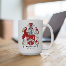 Marwood Family Coat of Arms Coffee Mug (15oz, White) - £15.75 GBP