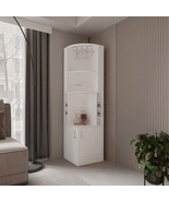 White Corner Bar Cabinet: Wine Storage &amp; Glass Rack - $5,540.30 MXN
