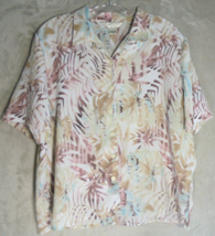 Allison Daley Petite Womens size 16P Button Down Up Blouse Shirt Floral Leaf SS - £8.70 GBP
