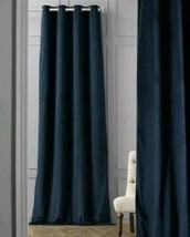 50&quot;x 108&quot; Signature Midnight Blue Grommet Blackout Velvet Curtain (1 Panel) NEW - £22.82 GBP