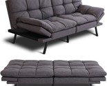 Futon Convertible Sofa Bed Couch,Modern Memory Foam Futon Sofa Sleeper,A... - $503.99