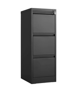 Durable Black 3-Drawer Metal File Cabinet with Lock - $3,098.97 MXN