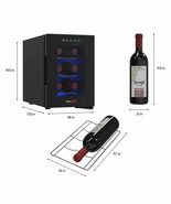 LED Mini Fridge 6-Bottle Wine Cooler, Refrigerator Beverage Door Bottles... - $91.32