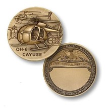 ARMY OH-6 CAYUSE HELICOPTER ENGRAVABLE  1.75&quot; CHALLENGE COIN - £27.72 GBP