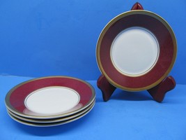 Coalport  Bone China Athlone Marone &quot;Ruby&quot;  5 1/2&quot; Saucer Set Of 4 Saucers VGC - £21.79 GBP