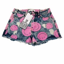 Almost Famous Festival High Rise Denim Short Smiley Face Happy Size 3 NWT NEW - £18.83 GBP