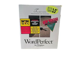 Vintage WordPerfect for Windows Upgrade 5.2 Package Book Manuals Disc Guides New - $47.50