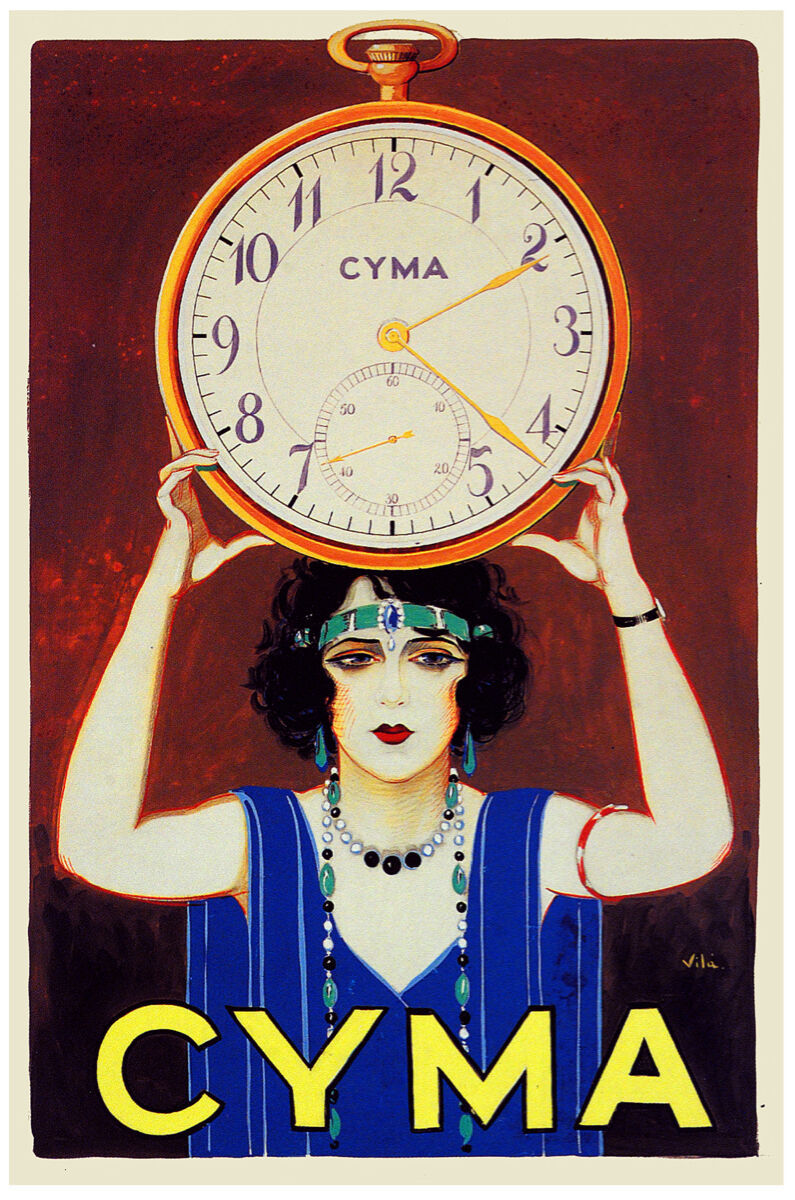 11x14" CANVAS Decor.Room art print.Travel shop.Cyma Clock.Deco fashion.6048 - $29.70