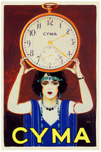 11x14&quot; CANVAS Decor.Room art print.Travel shop.Cyma Clock.Deco fashion.6048 - £23.36 GBP