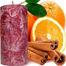 Cinnamon &amp; Sweet Orange Scented Palm Wax Pillar Candle - £19.61 GBP+