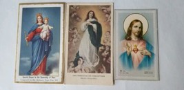 Vintage Lot of 3 Catholic Holy Memory Funeral Memorial Prayer Cards 1950s - £7.96 GBP