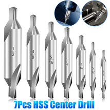 7Pcs Hss Center Drill Bits 60 Combined Countersink Spotting Tools Metalw... - $23.99