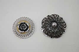 Filigree Floral Scarf Silver Tone Scarf Holder Pin Clip West Germany - £15.73 GBP