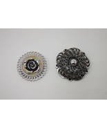 Filigree Floral Scarf Silver Tone Scarf Holder Pin Clip West Germany - €17,24 EUR