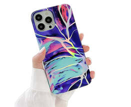 Anymob iPhone Case Rainbow Laser Marble Pattern Soft Silicone Back Cover - £16.58 GBP