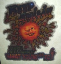 Keep Smilin Sunshine Screamin Gleamin Glitter Iron-On Decal Donruss 1970 Vintage - £7.85 GBP