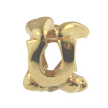 Authentic Trollbeads 18K Gold 21144U Letter Bead U, Gold - £300.68 GBP