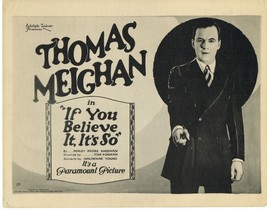 If You Believe It, It&#39;s So (1922) Thomas Meighan Silent Regeneration Crime Drama - £78.36 GBP