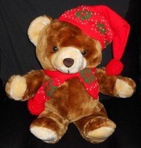 Vintage 1986 Commonwealth Christmas Teddy Bear Stuffed Animal Plush Toy Red Gift - £41.61 GBP