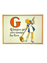 Cavallini Letter G Framable Nursery Art 1930s Repro Alphabet Flash Card - $15.18 CAD
