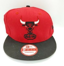 New Era Chicago Bulls 9Fifty Snapback Red Black Windy City Leather band - £13.44 GBP