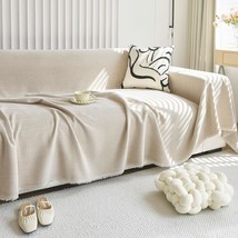 Handontime Corduroy Sofa Covers Light Khaki Couch Slipcover Jacquard, 71... - $69.99