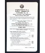 Supplement D to A.P.C Products Catalog #43 American Pharmaceutical Co. 1939 - $61.00