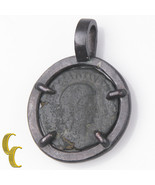 ROMAN COIN IN SILVER ANTIQUED BEZEL PENDANT, 5.1 GR/ 1.5CM DIAMETER - €188,34 EUR