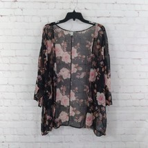 American Eagle Outfitters Open Front Cardigan Womens XS Small Black Floral Boho - £14.13 GBP