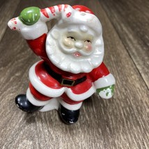 Vintage? Christmas Ceramic Salt Shaker Japan Smiling Santa Claus With Ca... - $12.99