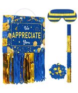 Poen We Appreciate You Piñata with Stick Blindfold Blue Gold Confetti 16... - $390.95 MXN
