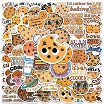 50 Pcs Cartoon Sweet Cookies Stickers for Dessert Mini Diary Stickers for Statio - £7.86 GBP