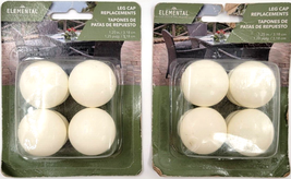 Elemental Outdoor Chair Leg Cap Replacements White 1.25&quot; Plugs Lot of 2  - £6.41 GBP