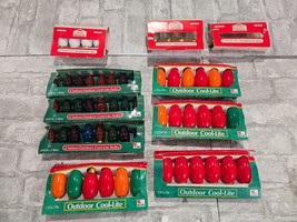 60 Colored C9-1/4 7 Watt Outdoor Cool-Lite Bulbs Vintage untested Christ... - $24.99