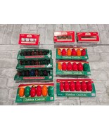 60 Colored C9-1/4 7 Watt Outdoor Cool-Lite Bulbs Vintage untested Christ... - $34.28 CAD