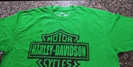 Harleys Davidson -  SAVVY  - green T shirt  MEDIUM - $2.91