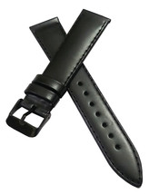 18mm Genuine Leather Watch Band Strap Fits Pilot Portugese Top Gun Black Pin-R22 - $11.00
