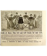 Chas Stevens Cloaks Capes 1894 Advertisement Victorian Clothing ADBN1bbb - $19.99