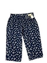 St. John’s Bay Women’s Capri Pants 6P Navy Daisy Floral Print Cotton Str... - $283.85 MXN