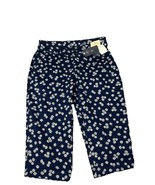 St. John’s Bay Women’s Capri Pants 6P Navy Daisy Floral Print Cotton Str... - €12,93 EUR