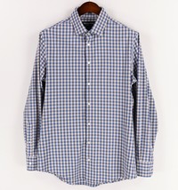 Mizzen+Main Leeward Dress Shirt Mens Medium Trim Fit Blue Light Pink Checks - £24.87 GBP