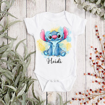 DISNEY STITCH Personalised Baby Vest - Disney BabyGrow - Sleepsuit D1 - $10.98