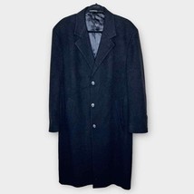 BILL BLASS charcoal grey wool &amp; cashmere overcoat car coat men&#39;s size 40R - £55.44 GBP