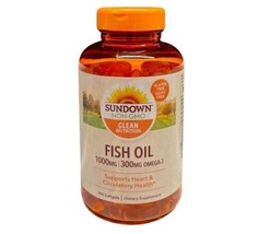 Sundown Naturals Fish Oil Supplement 1000mg 300mg Omega 3 144 Softgels 11/24 - £18.50 GBP